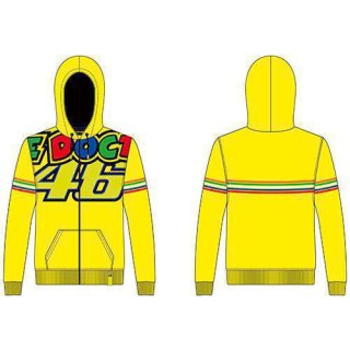 VR46 (VRMFL305301) FZ Hoodie Rossi Stripes Yellow