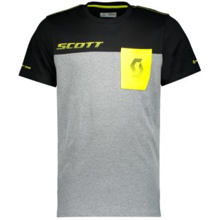 Scott T-Shirt CO Factory Team S-SL - dark grey melange/black