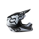 Fox Yth V1 Leed Helm Dot/Ece  Black/White