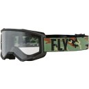 Fly MX-Brille Focus Green Camo-Black-(Clear Lens)