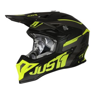 JUST1 Motocross Helm J39 STARS schwarz gelb Fluo Titanium Matt