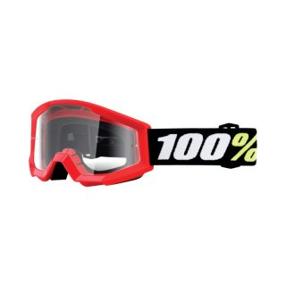 100percent Brilles Strata Mini Red -Glas Clear